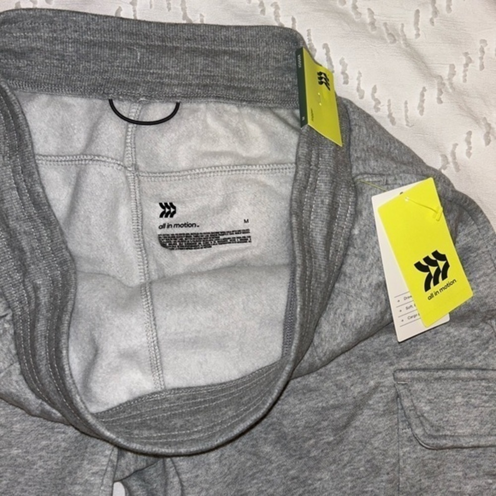 NWT all in motion Mens Grey CARGO Sweatpant drawstring Joggers‎ size Medium - Picture 8 of 11